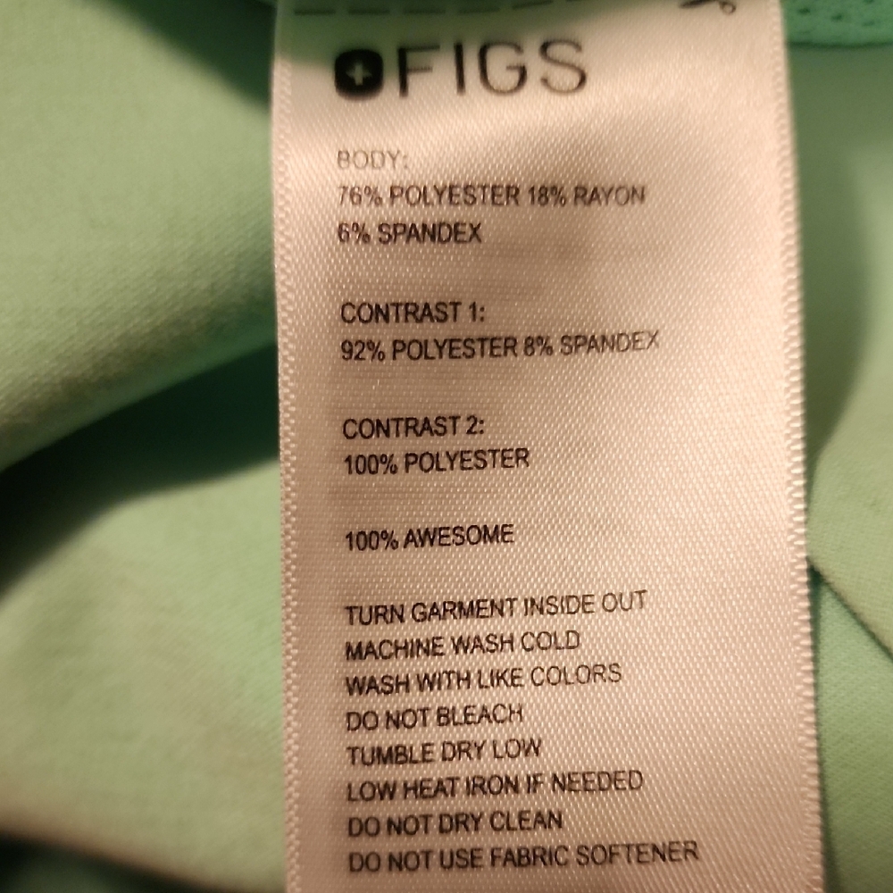 Figs Light Mint Full-Zip Jacket Small - image 10